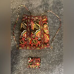 Vera Bradley Drawstring backpack with wallet